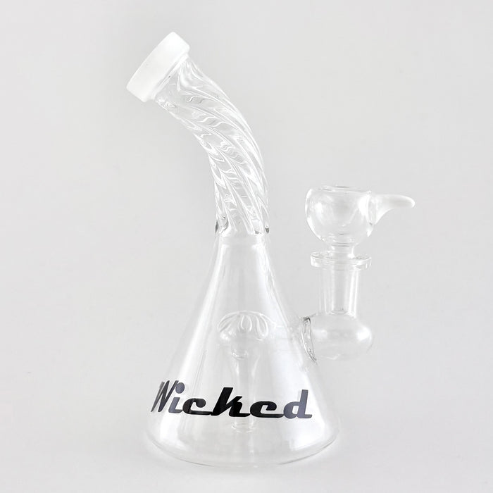 Wicked | 6" Swirl Dab Rig Glass Bong Super Supplys Inc White