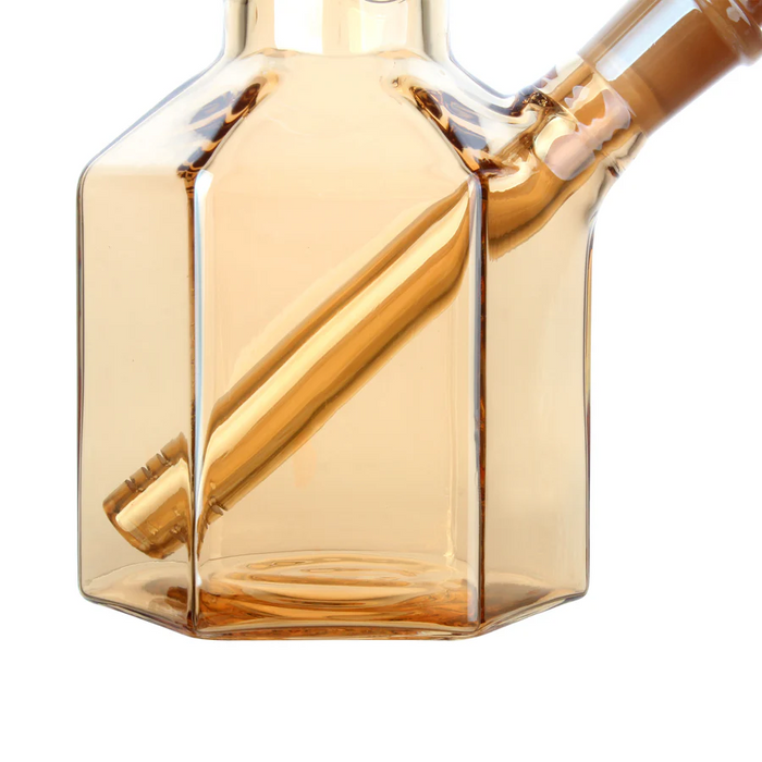 Fortune | 12" Hexagon Electroplated Barrel Base Glass Bong Glass Bong Fortune