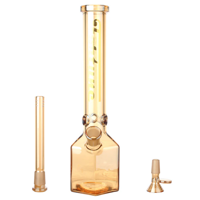 Fortune | 12" Hexagon Electroplated Barrel Base Glass Bong Glass Bong Fortune