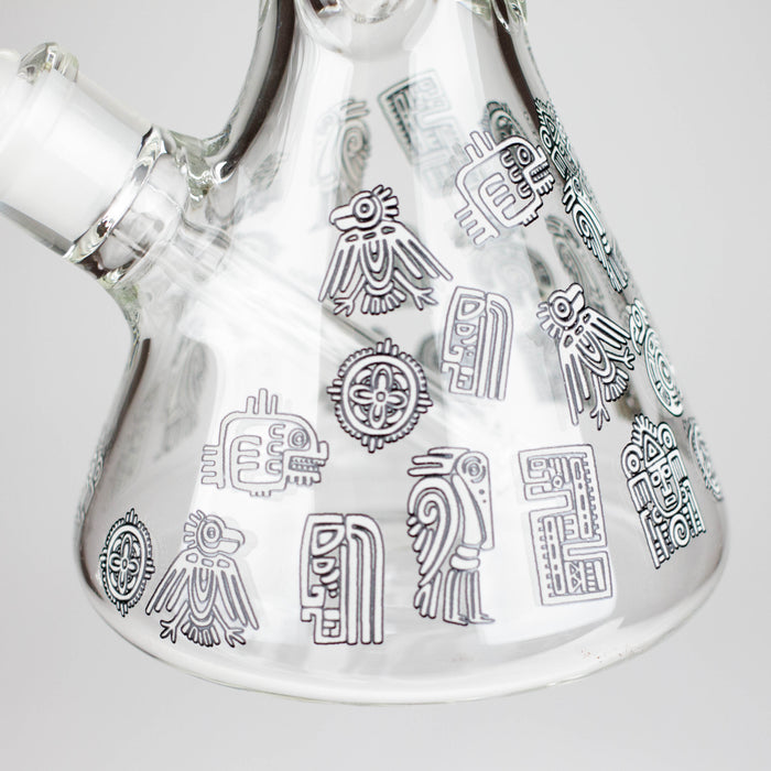 14" Glow-in-the-Dark Egyptian Design Beaker Bong – 7mm Thick Glass Bong Small Biz Distributors