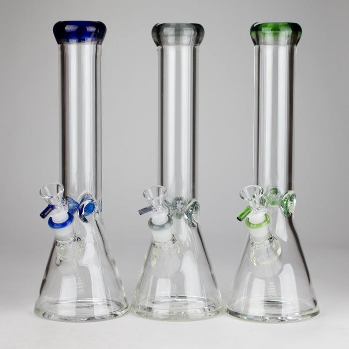14" Thick: 7mm Heavy Base Beaker Glass Bong 5-Colors Glass Bong HALLO GLASS