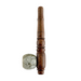 5" Wooden Pipe With Marble Bowl - Classic Long-Style Design-2CT Wooden Pipe Super Supplys Inc