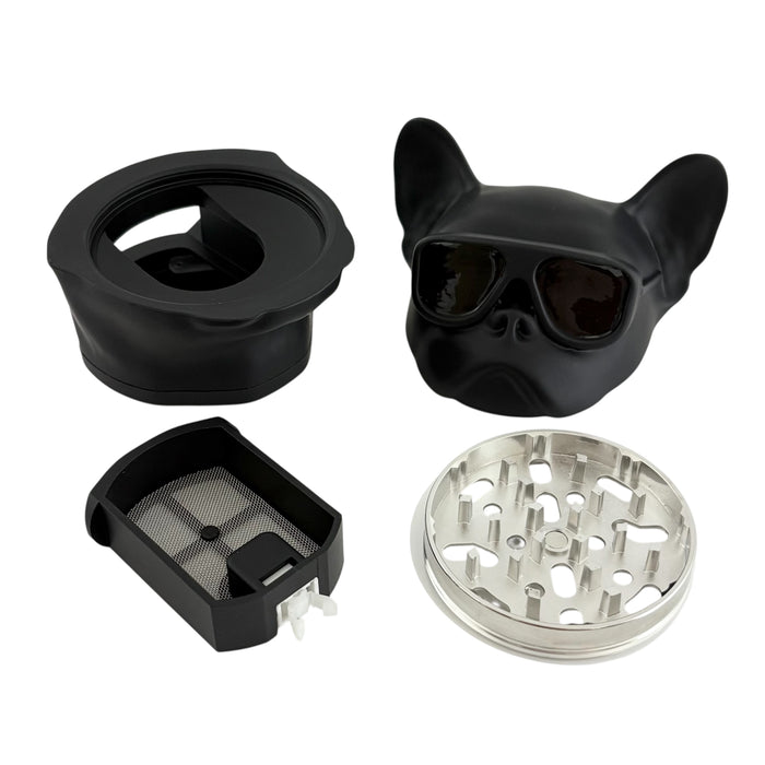 Bulldog Sunglasses Herb Grinders – Assorted Colors-6CT Display Pack Super Supplys Inc