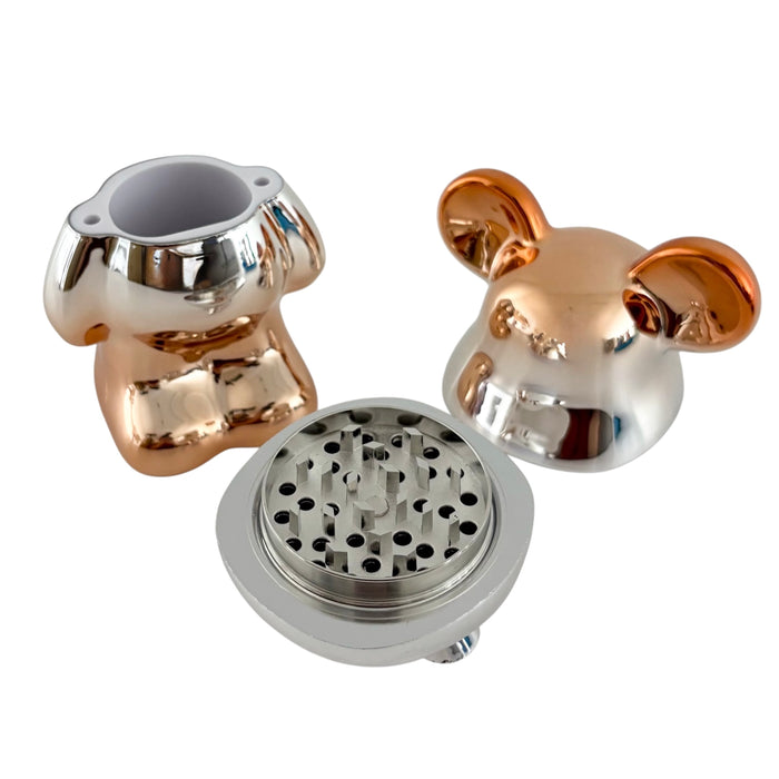 3-Piece Bear Design Metal Grinder – Assorted Colors - Display of 6 Display Pack Super Supplys Inc