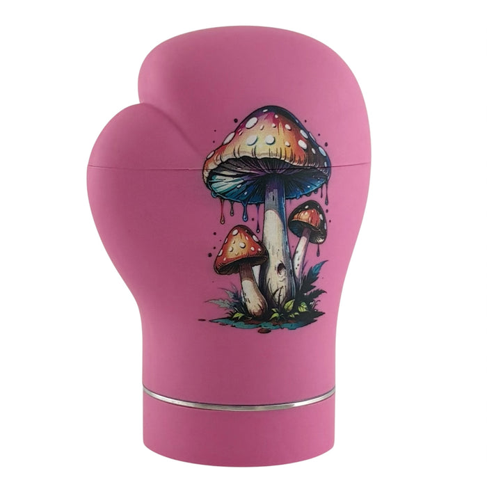 4-Piece Mushroom Boxing Glove Shaped Grinder – Assorted Colors - Display of 6 Display Pack Super Supplys Inc