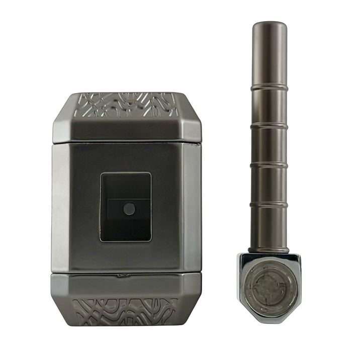 Hammer Style 4-Piece Metal Grinder with Built-In Pipe – Assorted Colors-6CT Display Pack Super Supplys Inc