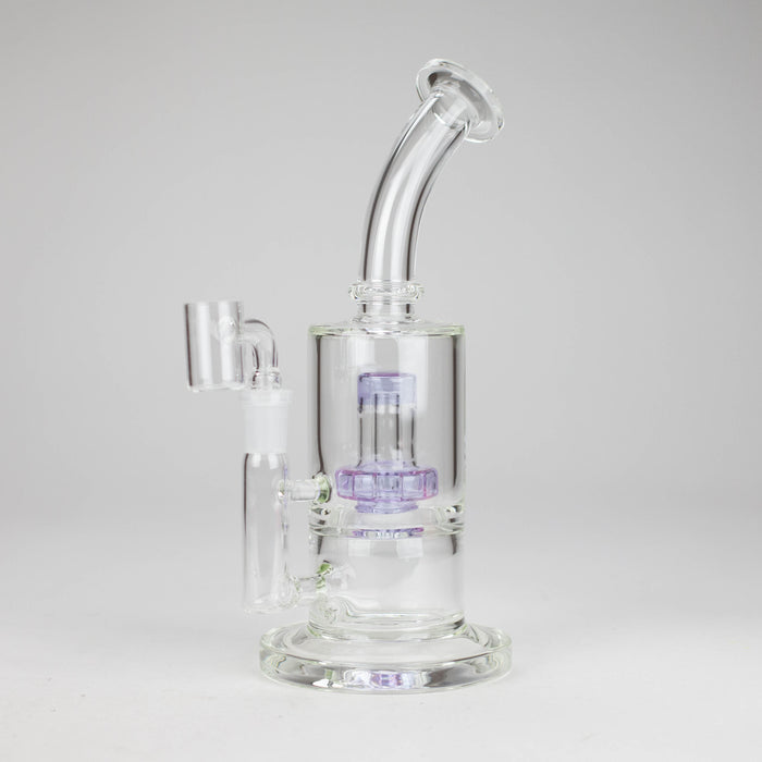 9" 2-in-1 Color accented Glass Dag Rig with Percolator Glass Bong 777 Smoke Purple