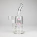 9" 2-in-1 Color accented Glass Dag Rig with Percolator Glass Bong 777 Smoke Pink
