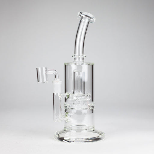 9" 2-in-1 Color accented Glass Dag Rig with Percolator Glass Bong 777 Smoke Clear