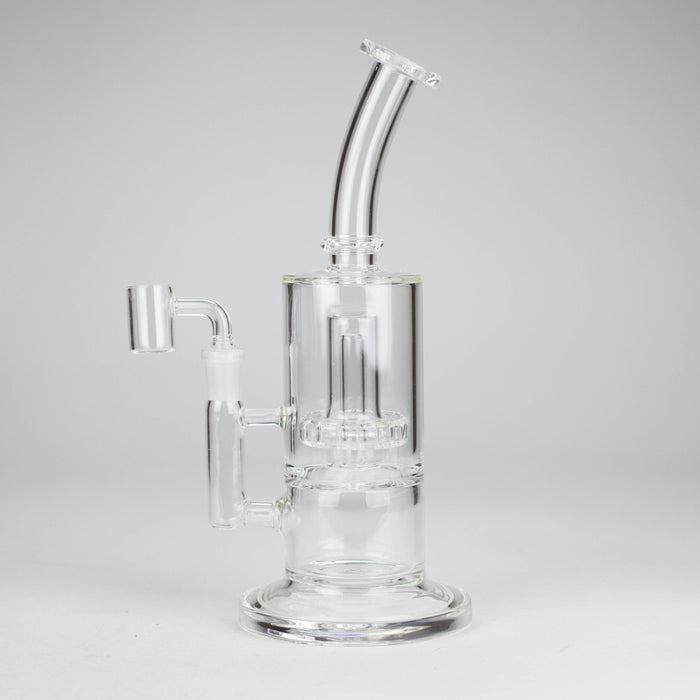 9" 2-in-1 Color accented Glass Dag Rig with Percolator Glass Bong 777 Smoke