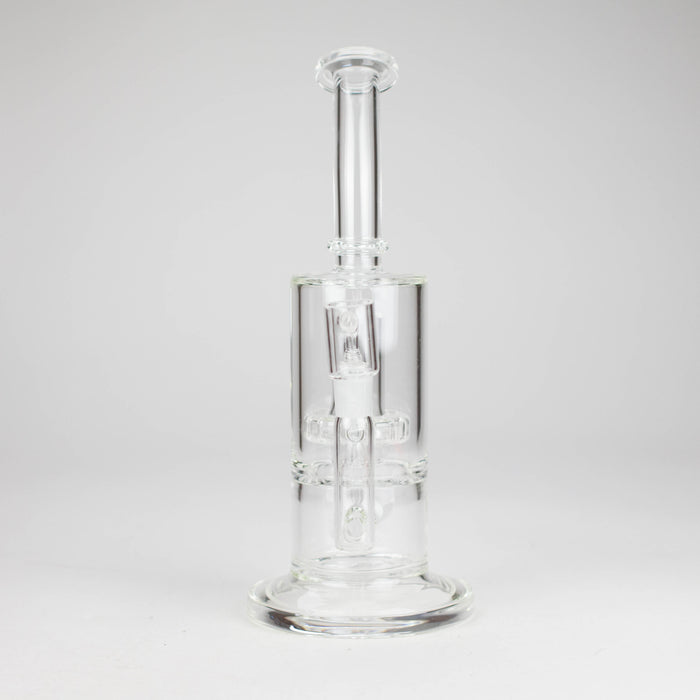 9" 2-in-1 Color accented Glass Dag Rig with Percolator Glass Bong 777 Smoke