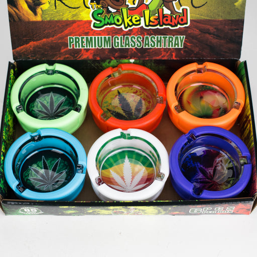 Glow-in-the-Dark Premium Glass Ashtray – Box of 6 Glass Ashtray 777 Smoke