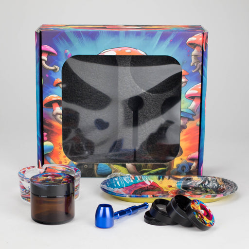 5-in-1 Metal Pipe Smoke Set – Mushroom Design Bundle 777 Smoke