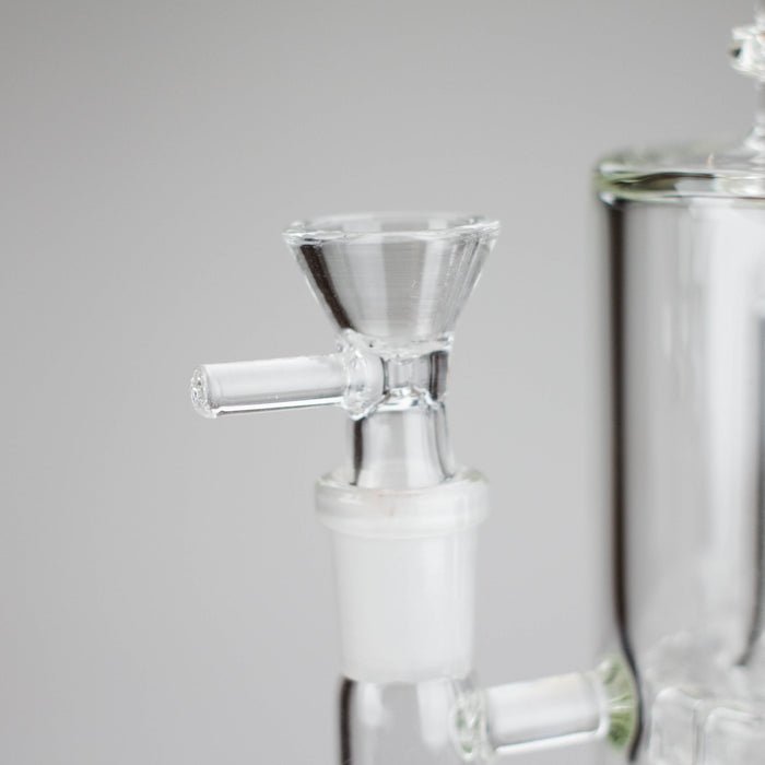 9" 2-in-1 Color accented Glass Dag Rig with Percolator Glass Bong 777 Smoke