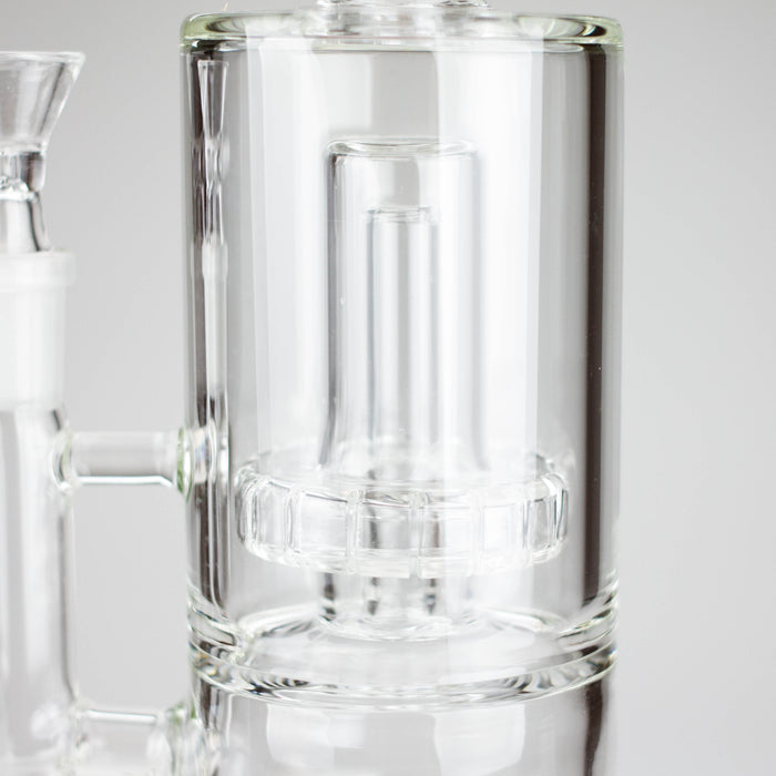 9" 2-in-1 Color accented Glass Dag Rig with Percolator Glass Bong 777 Smoke