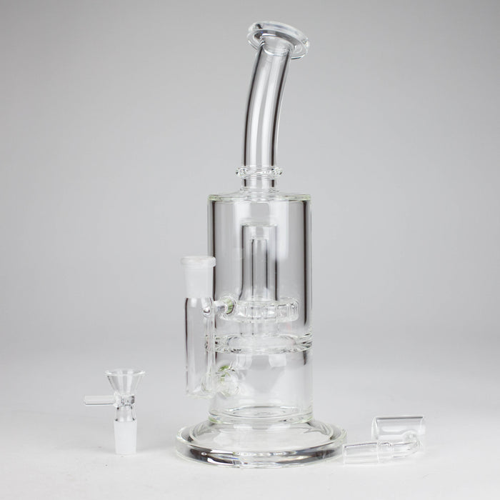 9" 2-in-1 Color accented Glass Dag Rig with Percolator Glass Bong 777 Smoke