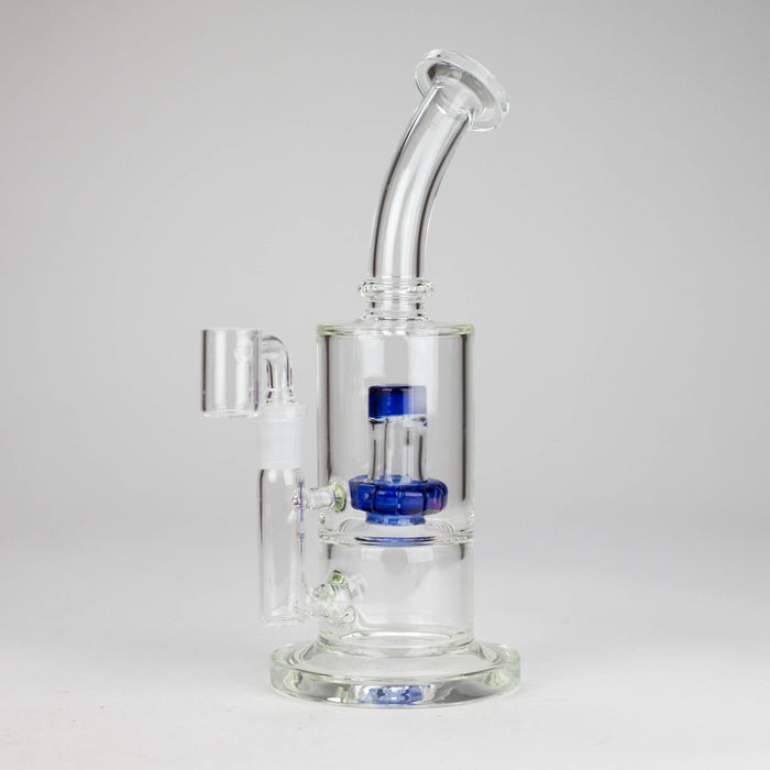 9" 2-in-1 Color accented Glass Dag Rig with Percolator Glass Bong 777 Smoke Blue