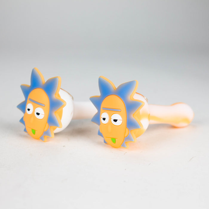4.5" Cartoon Silicone Hand Pipe with Glass Bowl [H58] Silicone Pipe ONE