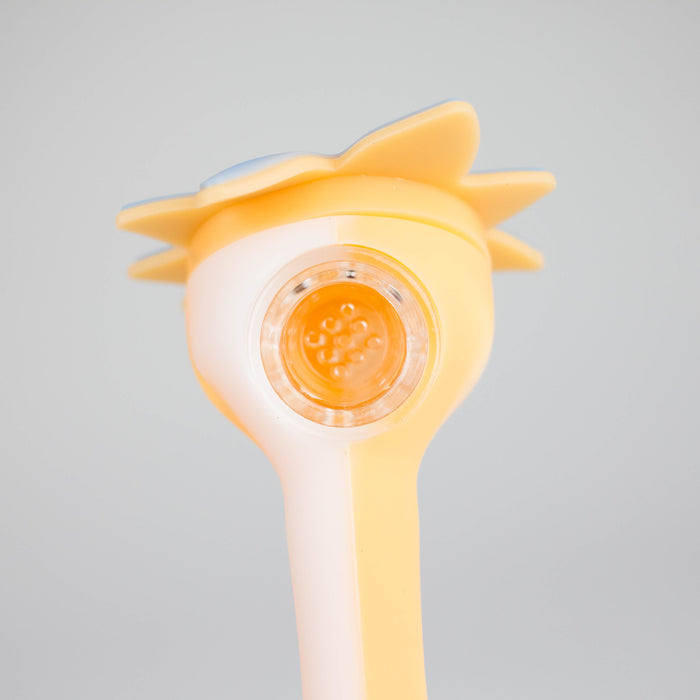 4.5" Cartoon Silicone Hand Pipe with Glass Bowl [H58] Silicone Pipe ONE