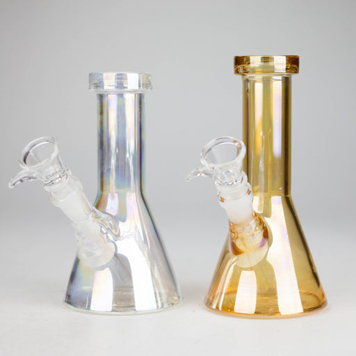 6" Heavy Shiny Beaker Bong with Down Stem Glass Bong HALLO GLASS