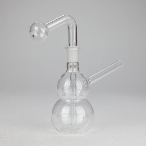 6" Snooper Double Ball Clear Bong Glass Bong HALLO GLASS