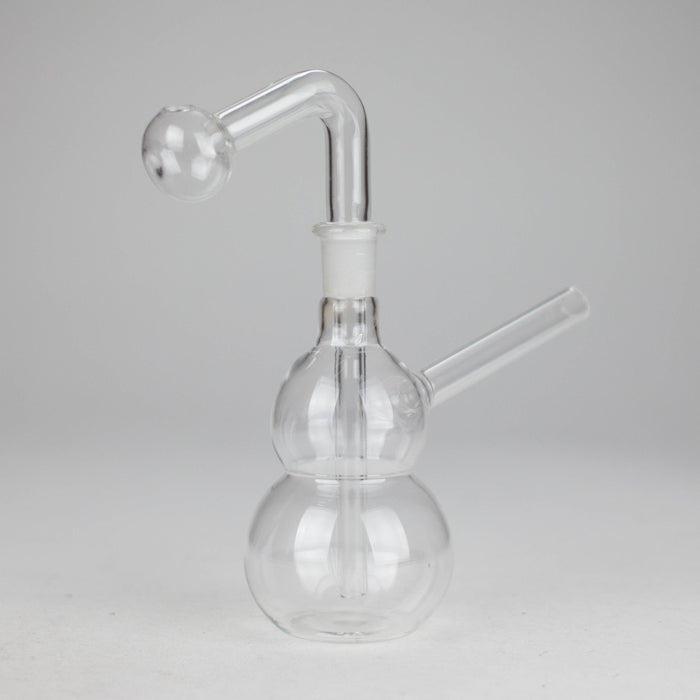 6" Snooper Double Ball Clear Bong Glass Bong HALLO GLASS