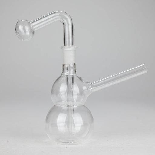 6" Snooper Double Ball Clear Bong Glass Bong HALLO GLASS