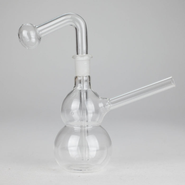 6" Snooper Double Ball Clear Bong Glass Bong HALLO GLASS