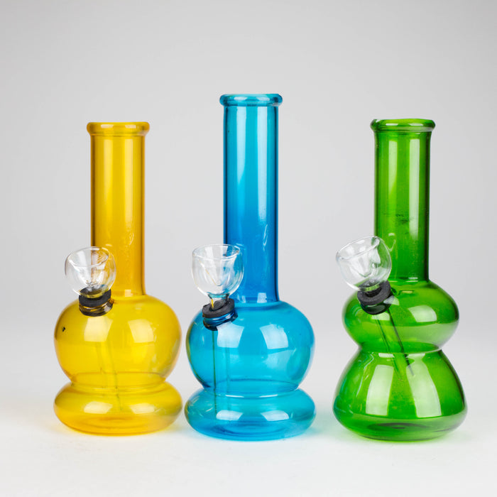 6" Bong Assorted Colors and Design Glass Bong HALLO GLASS