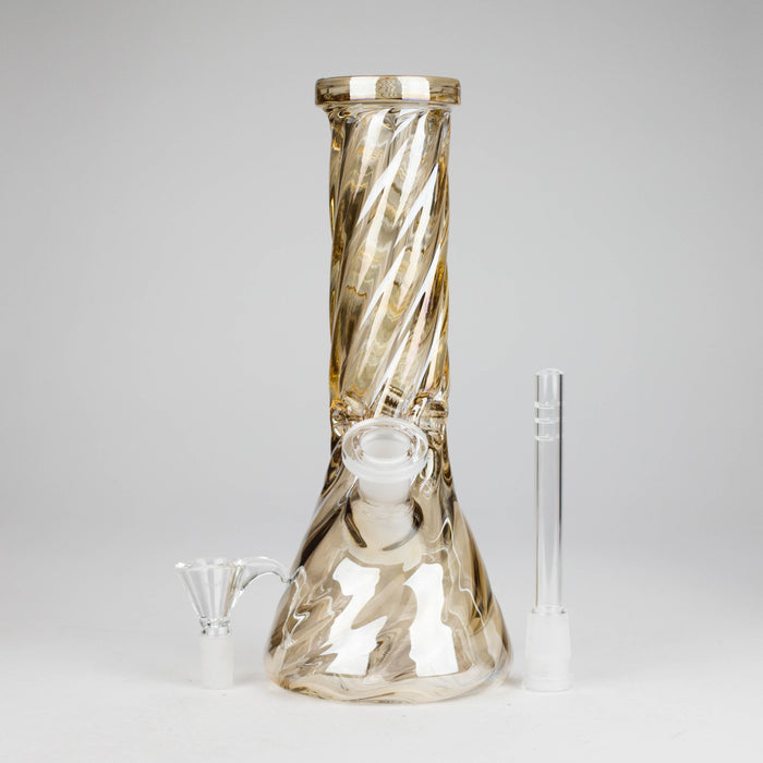 10" Twist Heavy Beaker Bong Glossy Glass Bong HALLO GLASS