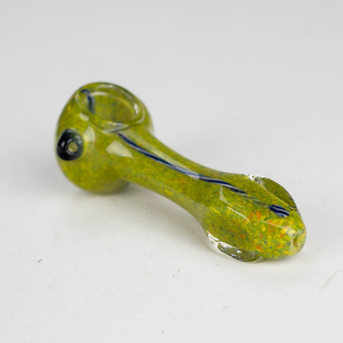 (2pc Set) 4.5" Heavy Peanuts Assorted Colors and Design Glass Pipe HALLO GLASS