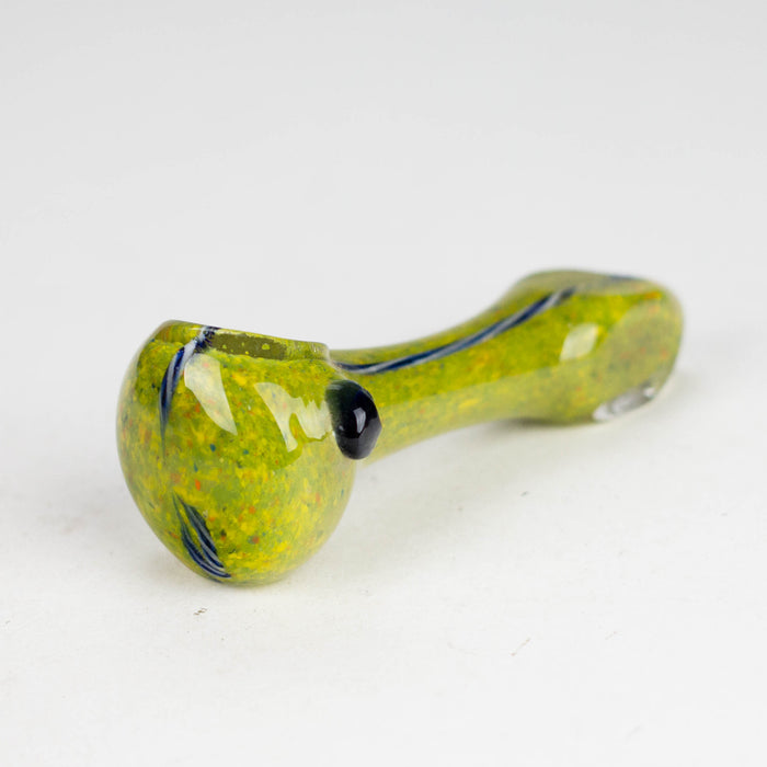 (2pc Set) 4.5" Heavy Peanuts Assorted Colors and Design Glass Pipe HALLO GLASS