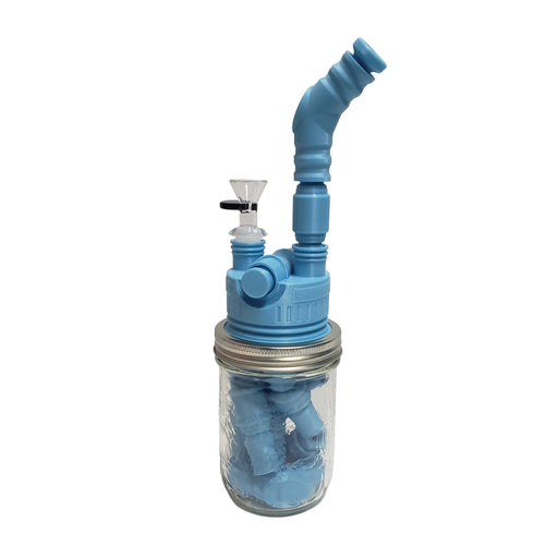 MCS | Single Jar Modular Cannabis System – Compact & Expandable Starter Kit Resin · Silicone · Plastic Bong C4 Hydroponics Ltd. Blue - Glow in the dard