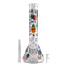14" Glass Beaker Bong – 7mm Thick with Sticker Art Designs Glass Bong Super Supplys Inc