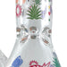 14" Glass Beaker Bong – 7mm Thick with Sticker Art Designs Glass Bong Super Supplys Inc