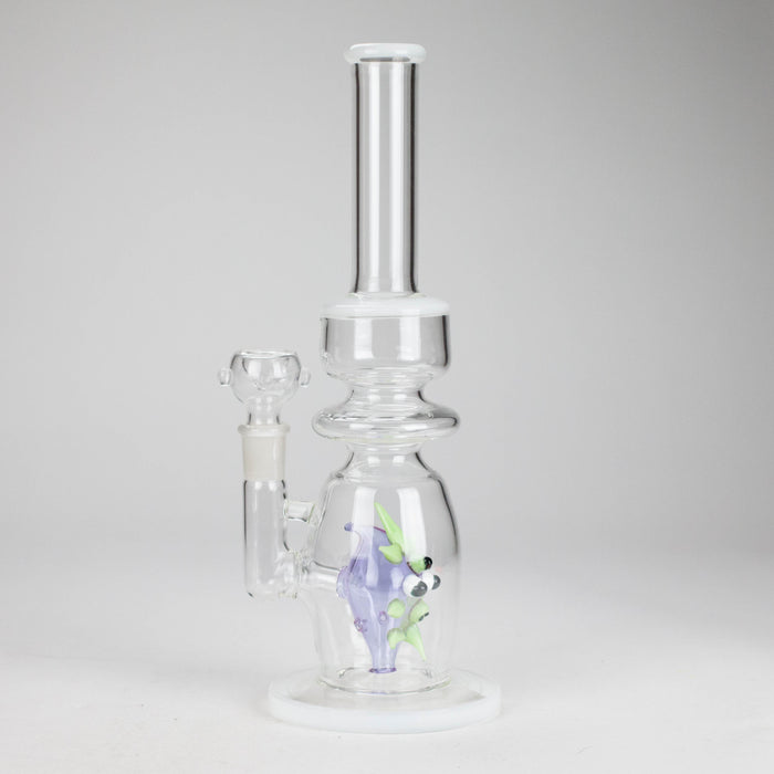 12" Purple Fish Glass Water Bong – Assorted Colors Glass Bong RMG WHOLESALE