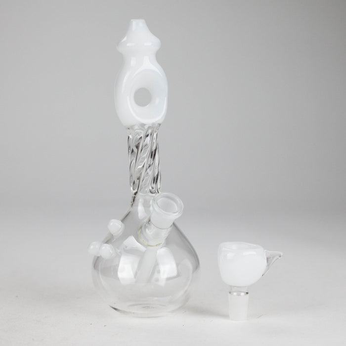 7" Donut Twist Glass Water Bong – Assorted Colors Glass Bong RMG WHOLESALE