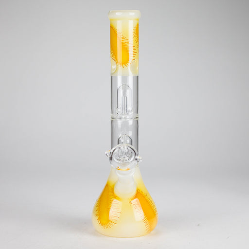 12" Double Perc Glass Water Bong – Fungus Design (Assorted Colors) Glass Bong RMG WHOLESALE