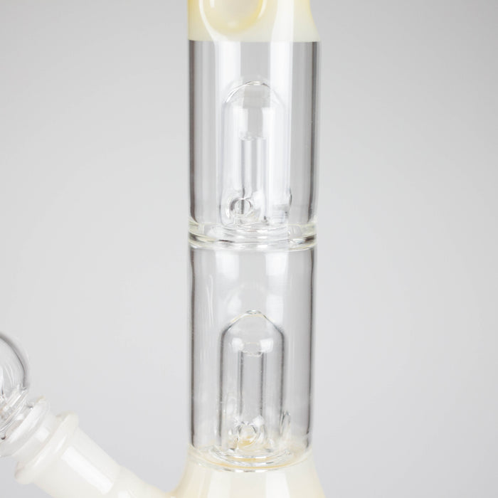 12" Double Perc Glass Water Bong – Fungus Design (Assorted Colors) Glass Bong RMG WHOLESALE