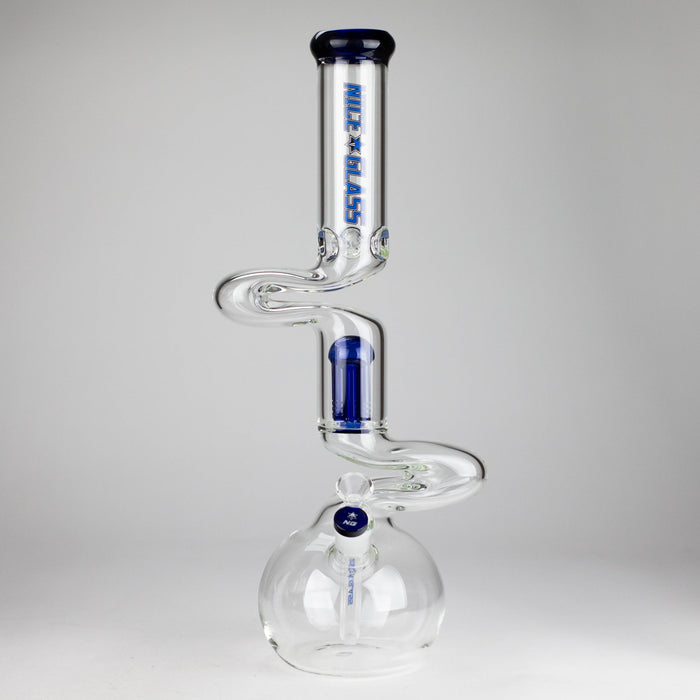 NG | 18" Double Zong 4-Arm Perc Beaker [G2232] Glass Bong High-End Brands Glass BLUE