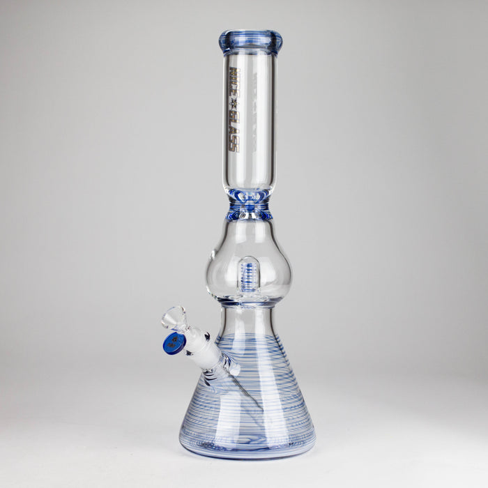 NG | 16" Pear Shape Tube with UFO Perc [BO-066] Glass Bong High-End Brands Glass BLUE