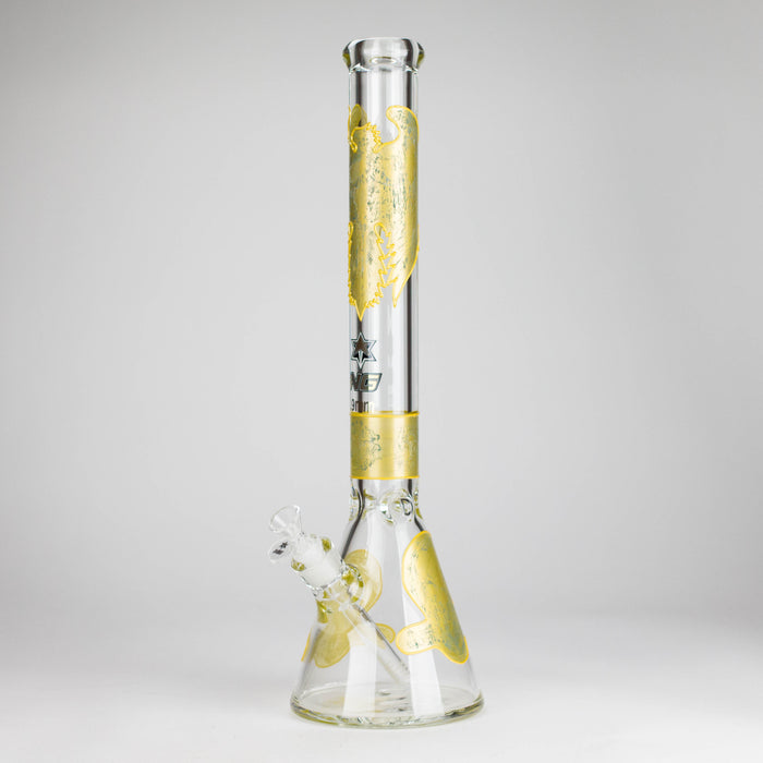 NG | 18" 9mm Metallic Eagle and Skull Beaker [L745] Glass Bong High-End Brands Glass