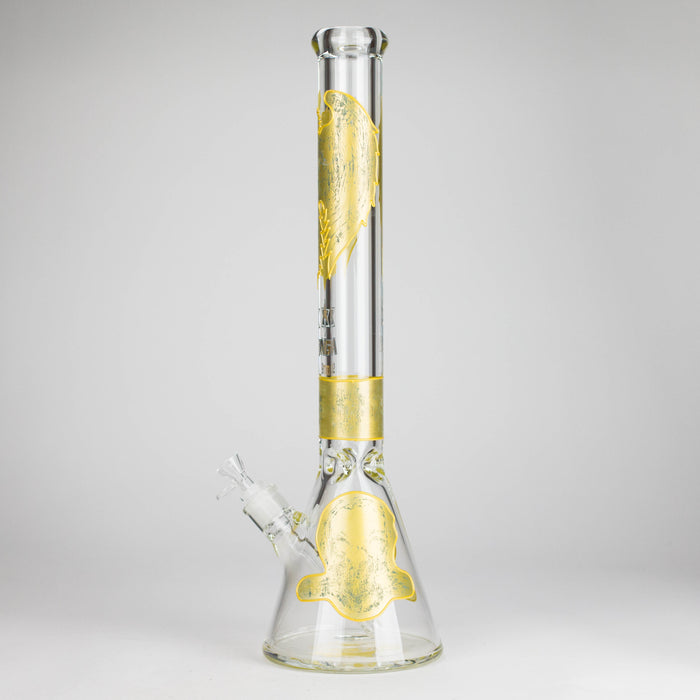 NG | 18" 9mm Metallic Eagle and Skull Beaker [L745] Glass Bong High-End Brands Glass