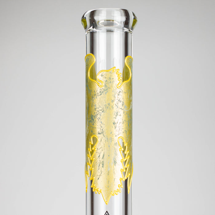 NG | 18" 9mm Metallic Eagle and Skull Beaker [L745] Glass Bong High-End Brands Glass