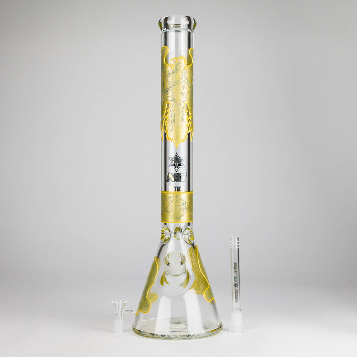 NG | 18" 9mm Metallic Eagle and Skull Beaker [L745] Glass Bong High-End Brands Glass