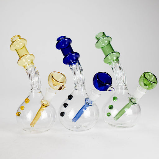 7" Twisted Bend Tube Glass Bong – Assorted Colors Glass Bong RMG WHOLESALE