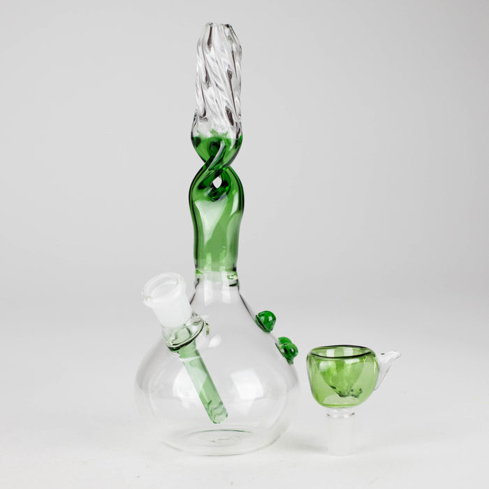 7" Twisted Neck Glass Bong – Assorted Colors Glass Bong RMG WHOLESALE