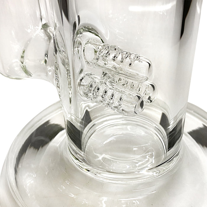 17" 10mm Straight Tube with Triple Inline Perc and Ash Catcher Glass Bong Small Biz Distributors