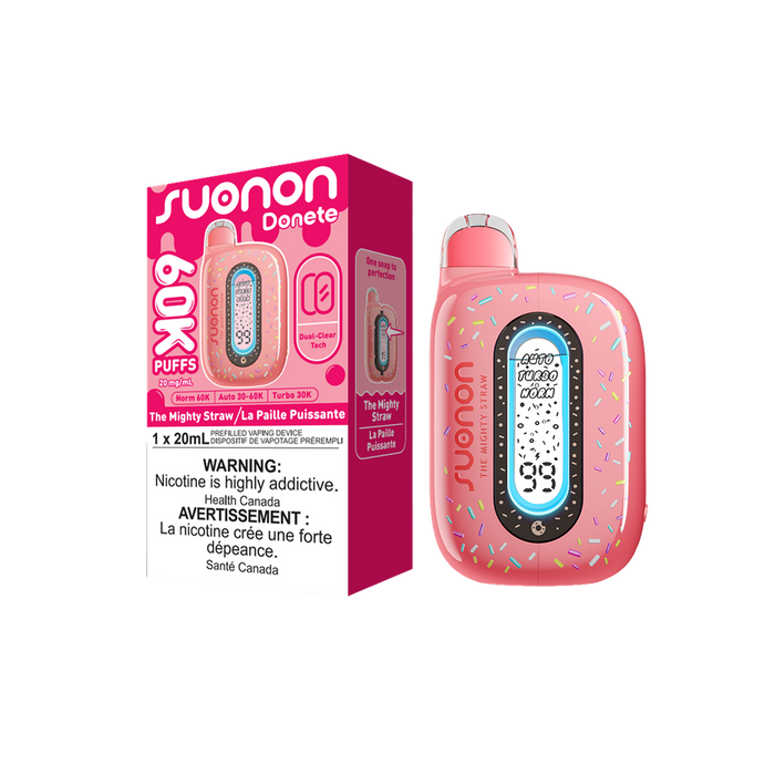 [ON] SUONON DONETE Disposable Vape – 60,000 Puffs, 20mL (Box of 5) Ontario Excise Tax TJ VAPE The Mighty Straw