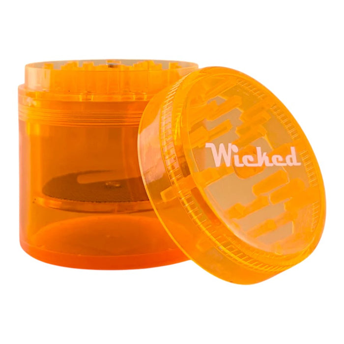 Wicked | Acrylic 4-Part Grinder – 63mm x 69mm (12 PCS) Display Pack Super Supplys Inc
